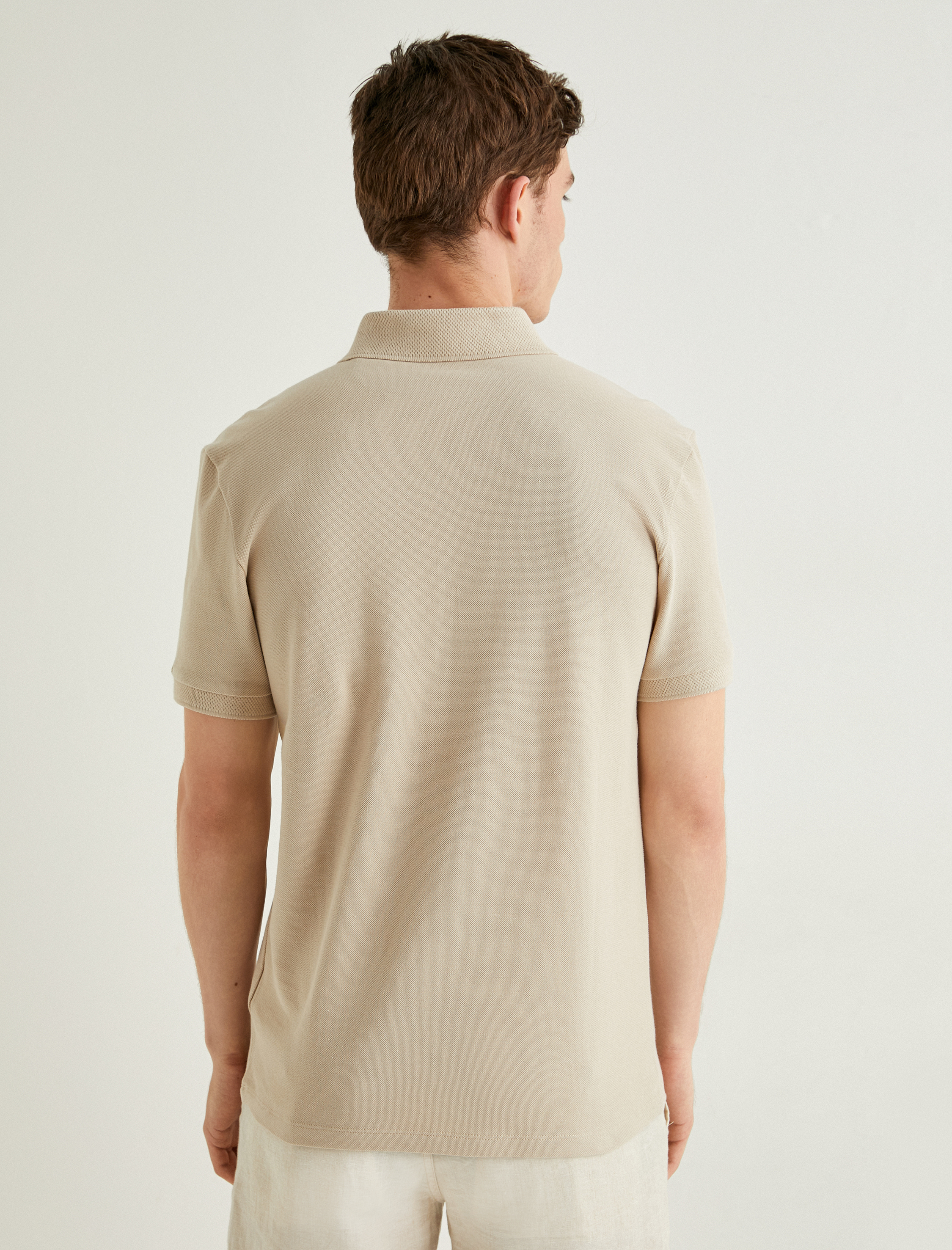   Polo Yaka Tişört Slim Fit Çıt Çıt Düğme Detaylı Kısa Kollu Pamuklu