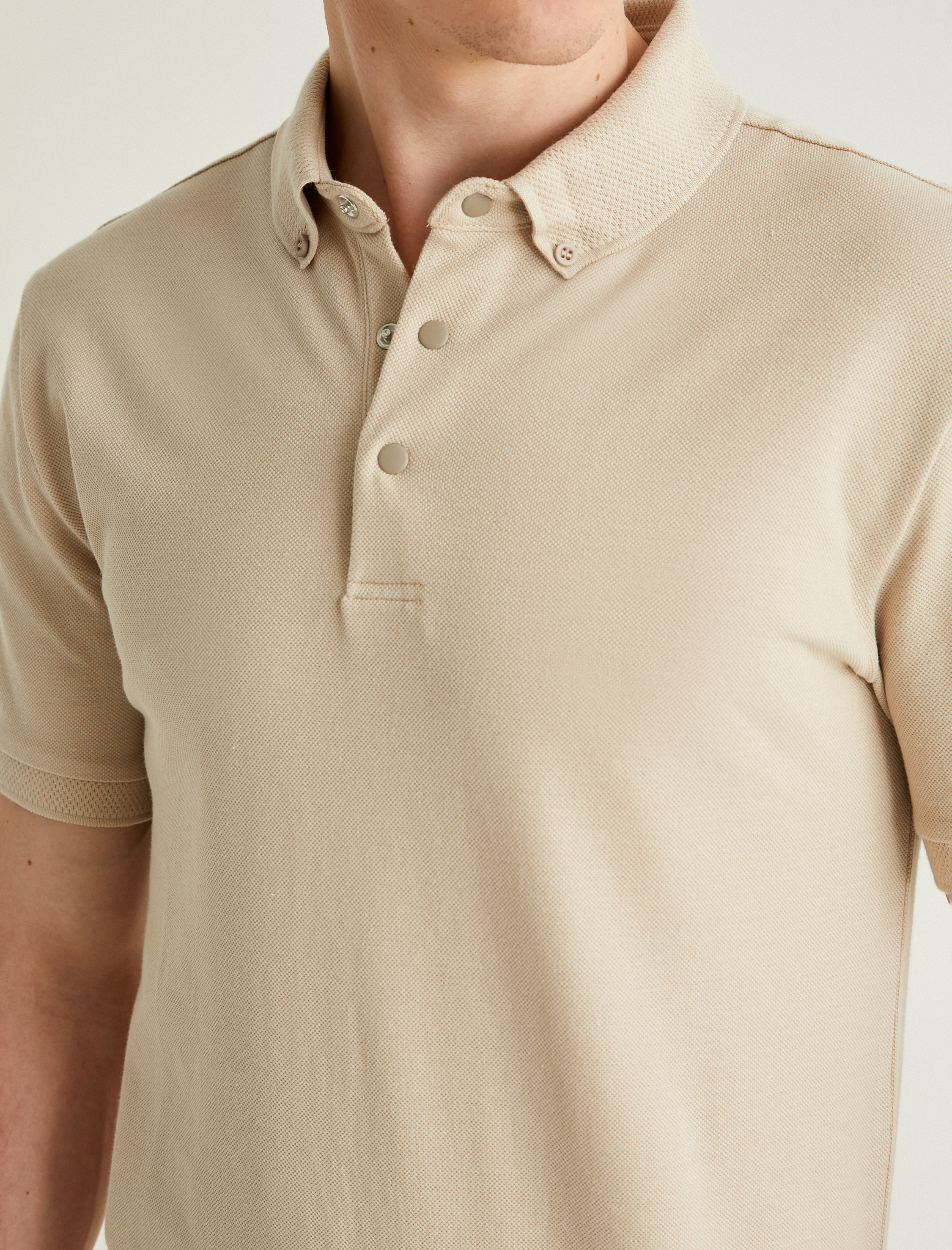   Polo Yaka Tişört Slim Fit Çıt Çıt Düğme Detaylı Kısa Kollu Pamuklu