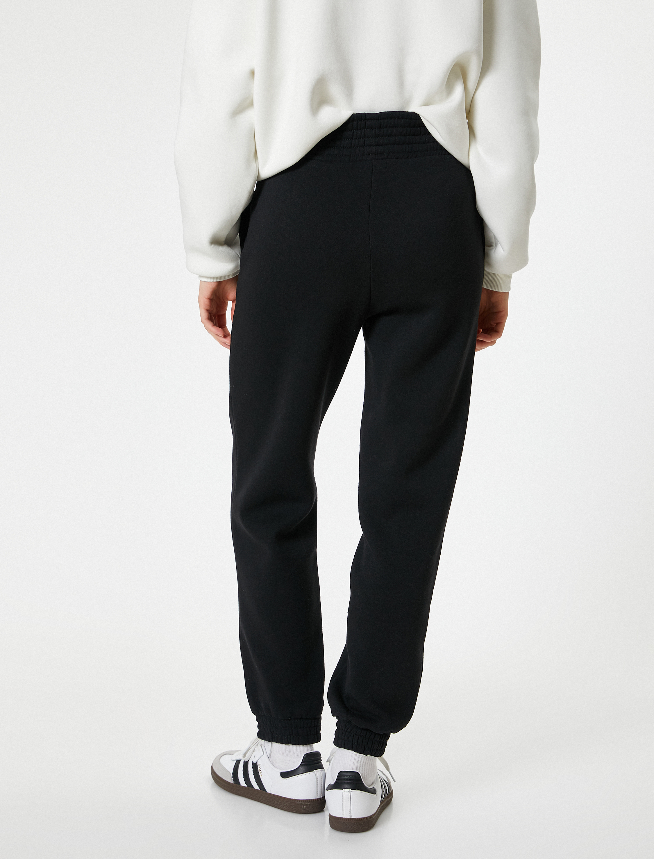   Şardonlu Jogger Eşofman Altı Yüksek Bel Cepli Rahat Kalıp