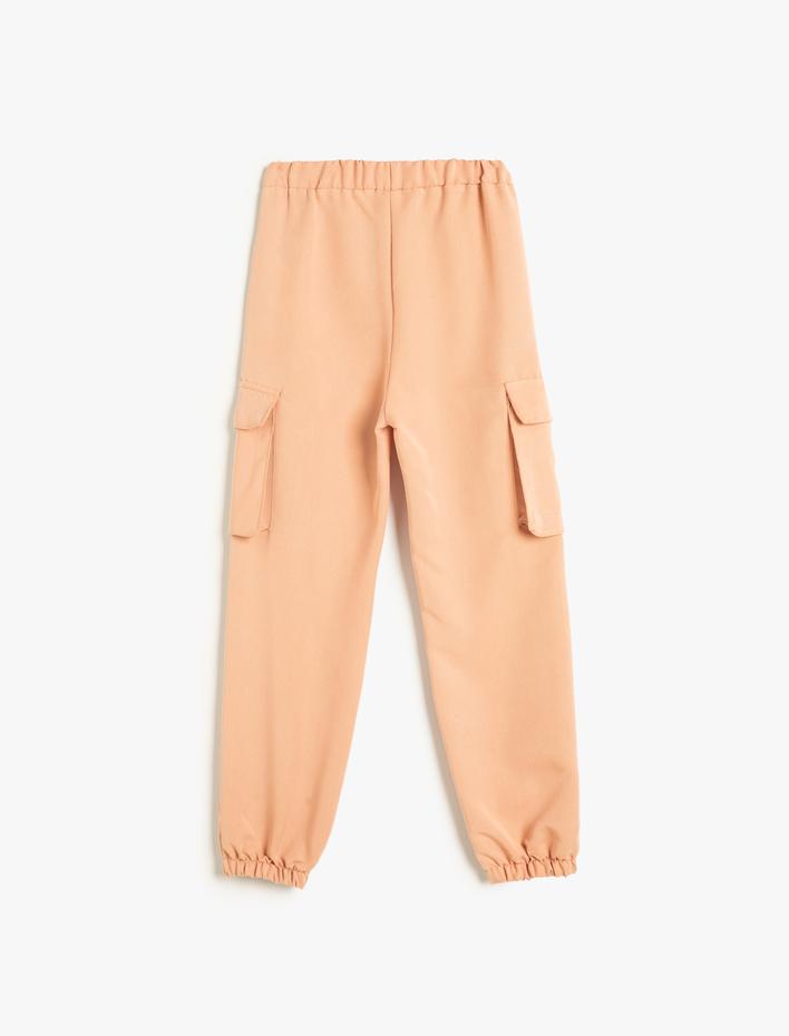 Kız Çocuk Jogger Kargo Pantolon Beli Lastikli Cepli