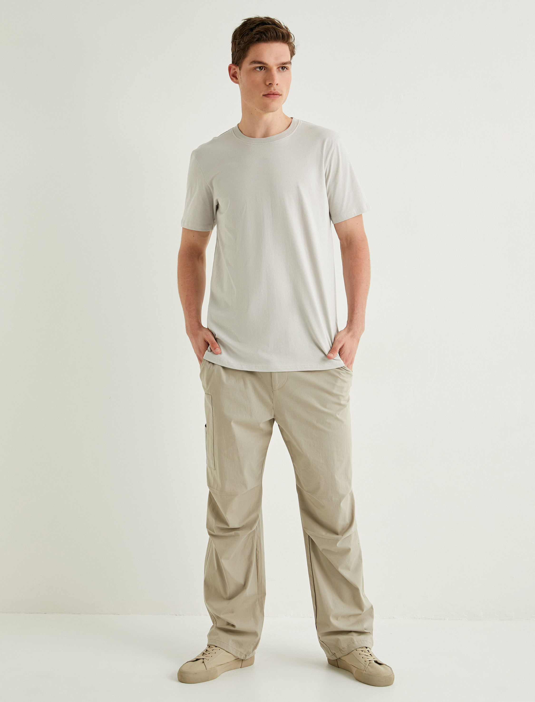   Basic Tişört Slim Fit Bisiklet Yaka Kısa Kollu