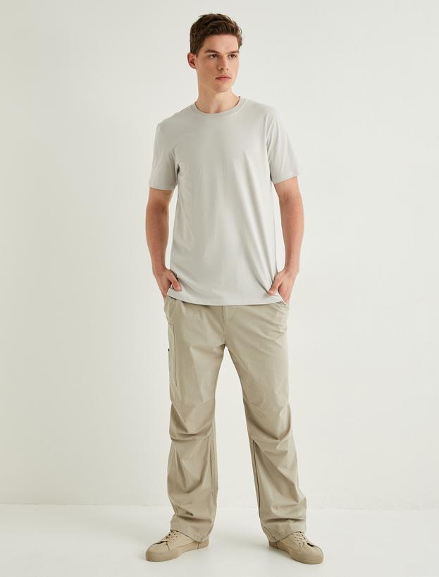 Basic Tişört Slim Fit Bisiklet Yaka Kısa Kollu_1