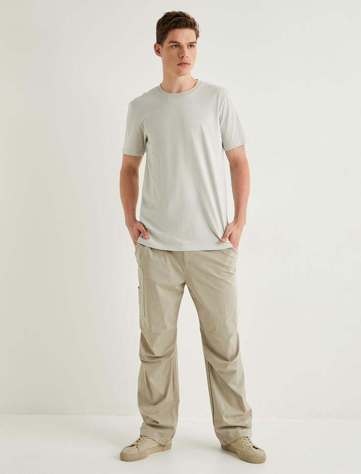  Basic Tişört Slim Fit Bisiklet Yaka Kısa Kollu