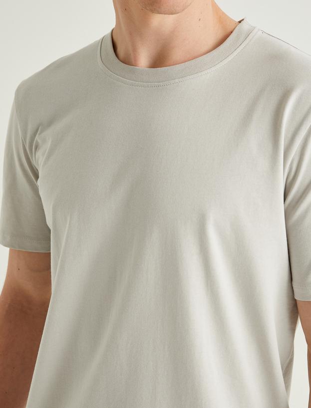 Basic Tişört Slim Fit Bisiklet Yaka Kısa Kollu_4