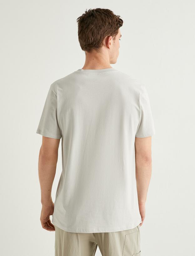 Basic Tişört Slim Fit Bisiklet Yaka Kısa Kollu_3