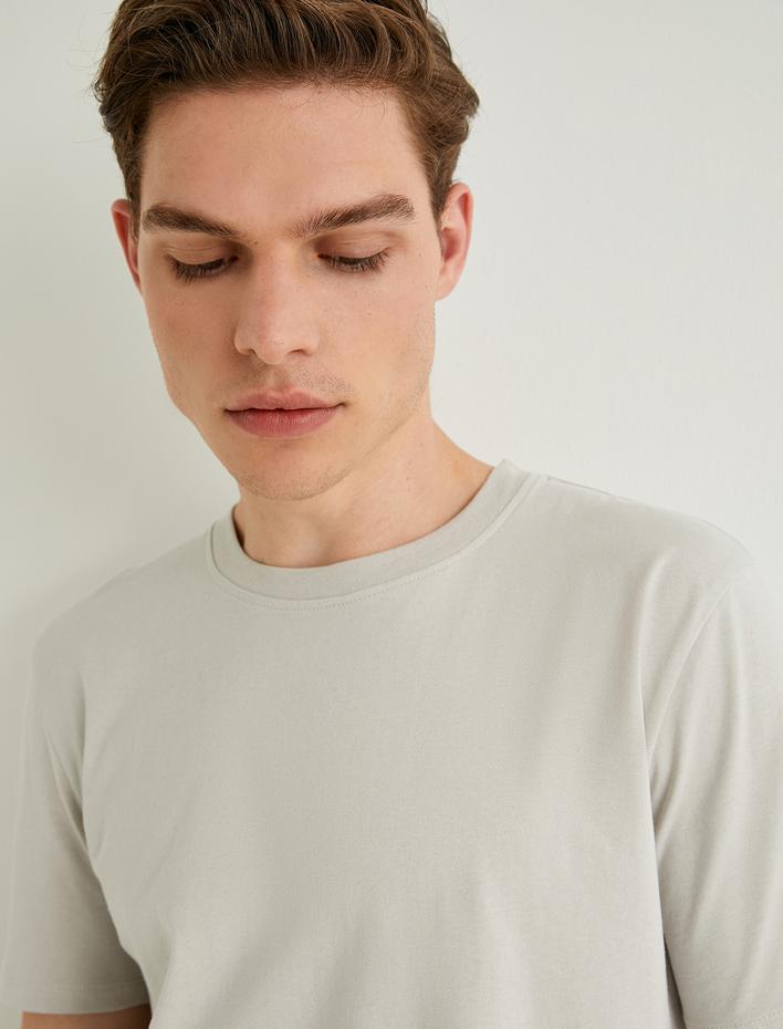  Basic Tişört Slim Fit Bisiklet Yaka Kısa Kollu