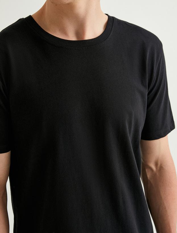 Basic Tişört Slim Fit Bisiklet Yaka Kısa Kollu_4