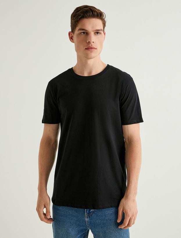 Basic Tişört Slim Fit Bisiklet Yaka Kısa Kollu_2