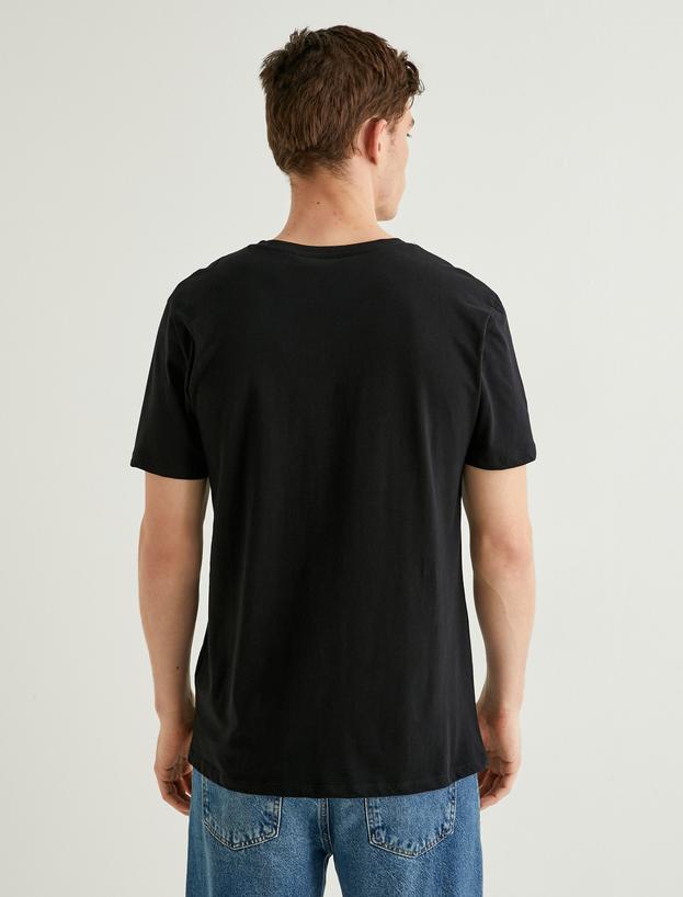 Basic Tişört Slim Fit Bisiklet Yaka Kısa Kollu_3