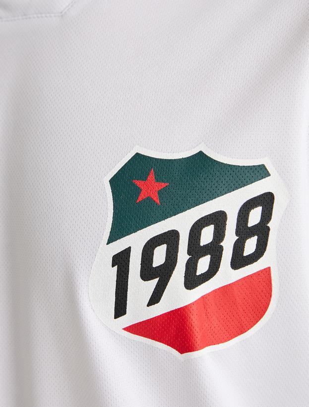 Oversize Tişört Baskılı Kısa Kollu V Yaka_7