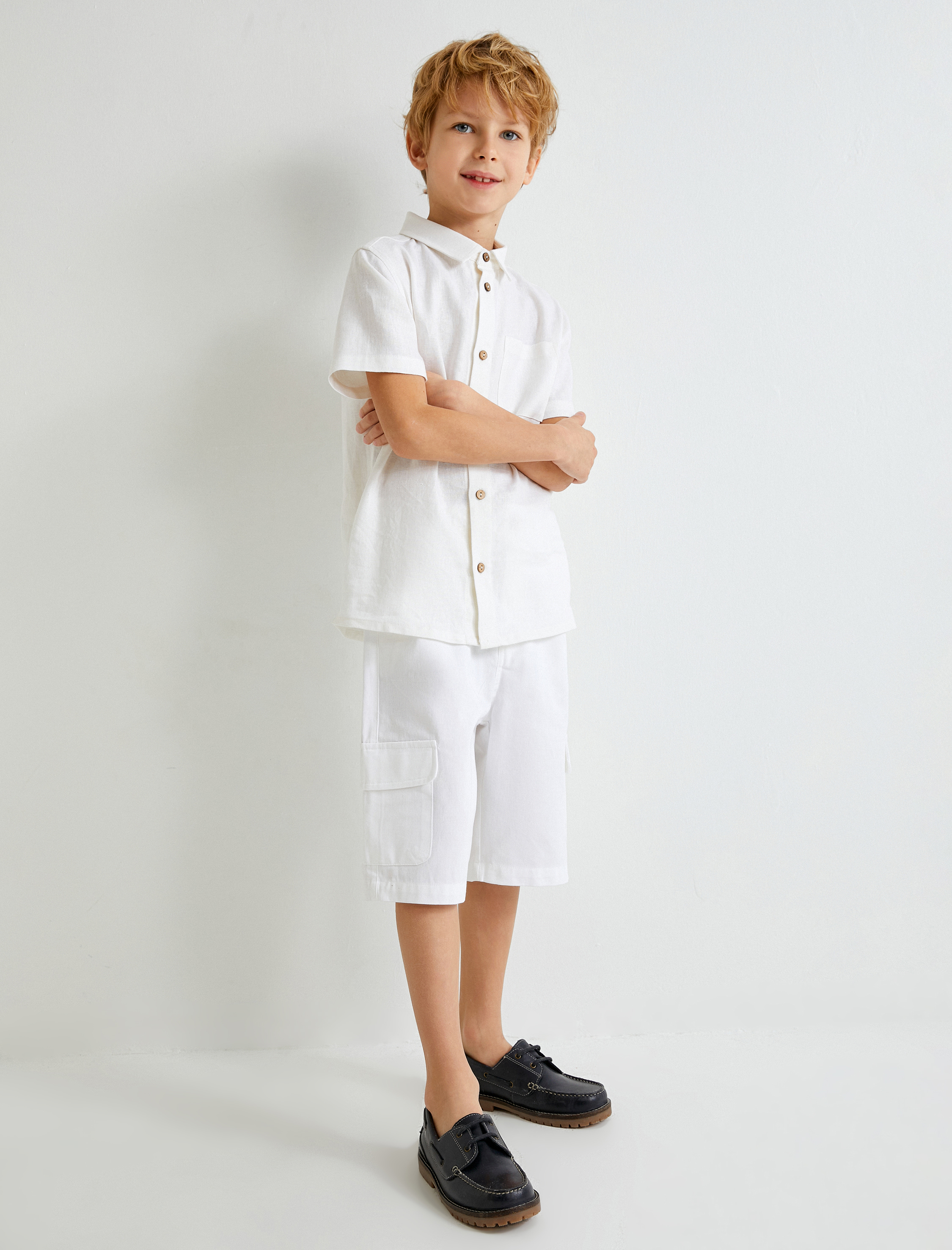  Erkek Çocuk Şort Yandan Cepli Pamuklu