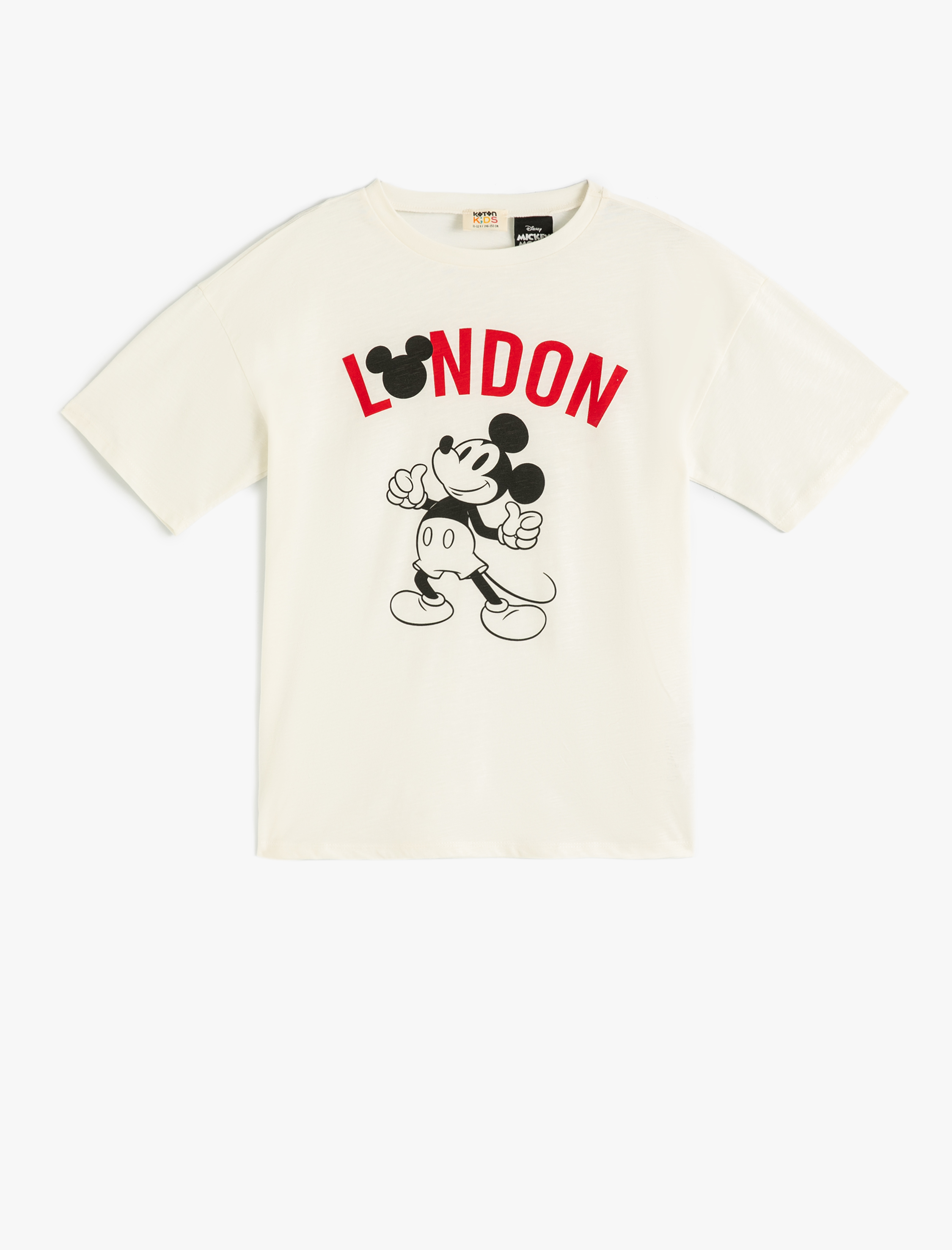 Erkek Çocuk Mickey Mouse Tişört Lisanslı Kısa Kollu Bisiklet Yaka Pamuklu