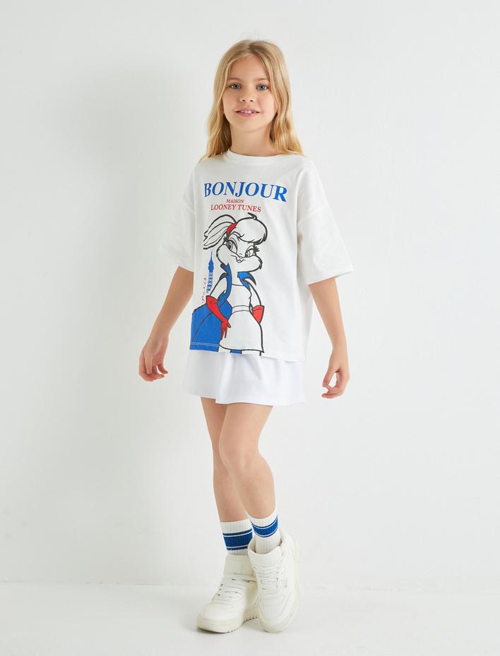 Kız Çocuk Lola Bunny Tişört Lisanslı Kısa Kollu Bisiklet Yaka Pamuklu