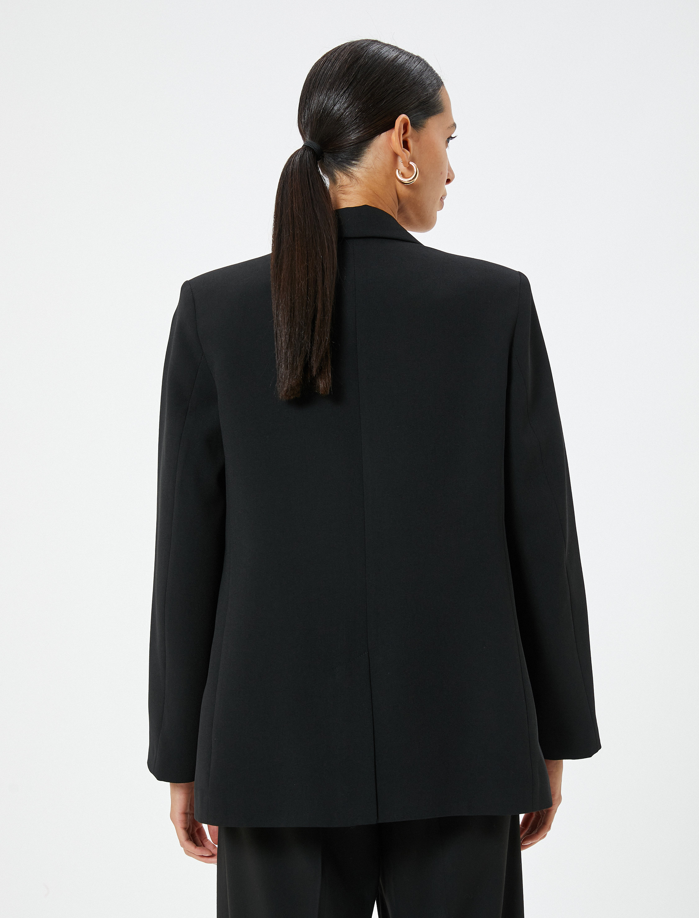   Blazer Ceket Kruvaze Kapaklı Cep Detaylı