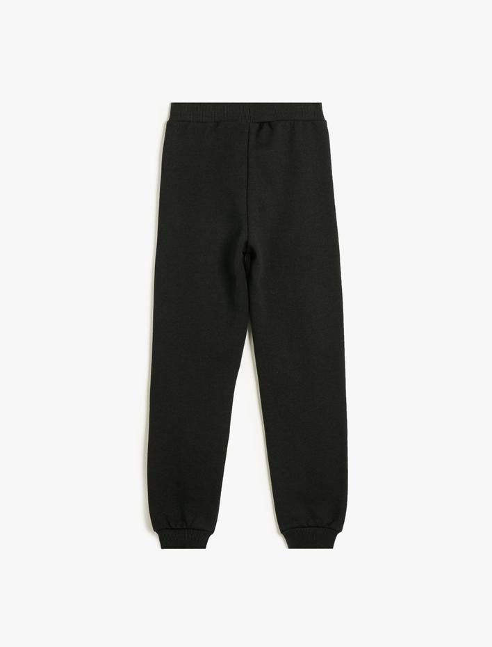 Kız Çocuk Beli Lastikli Şardonlu Basic Jogger Eşofman Altı