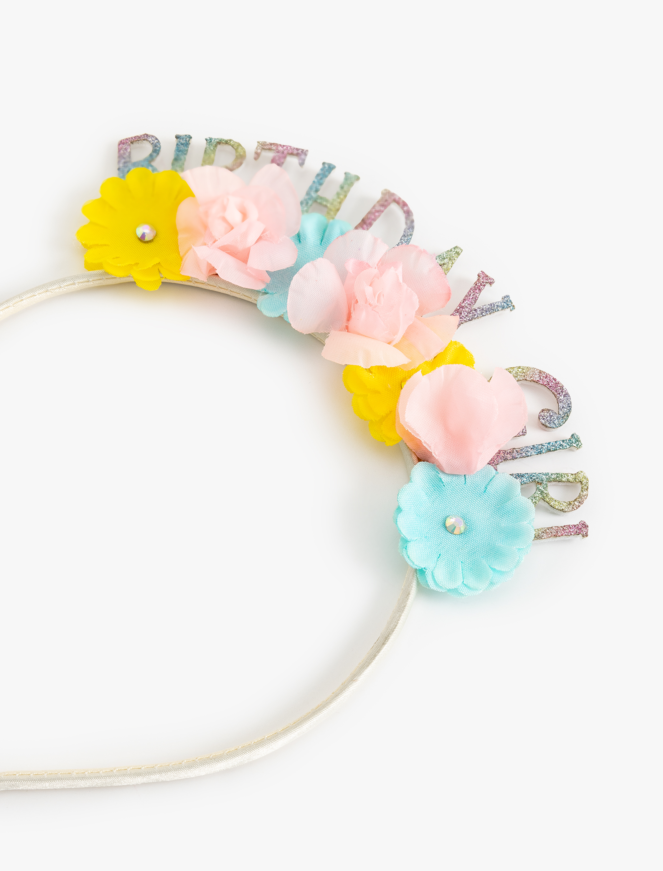  Kız Çocuk Çiçek Detaylı Doğum Günü Tacı