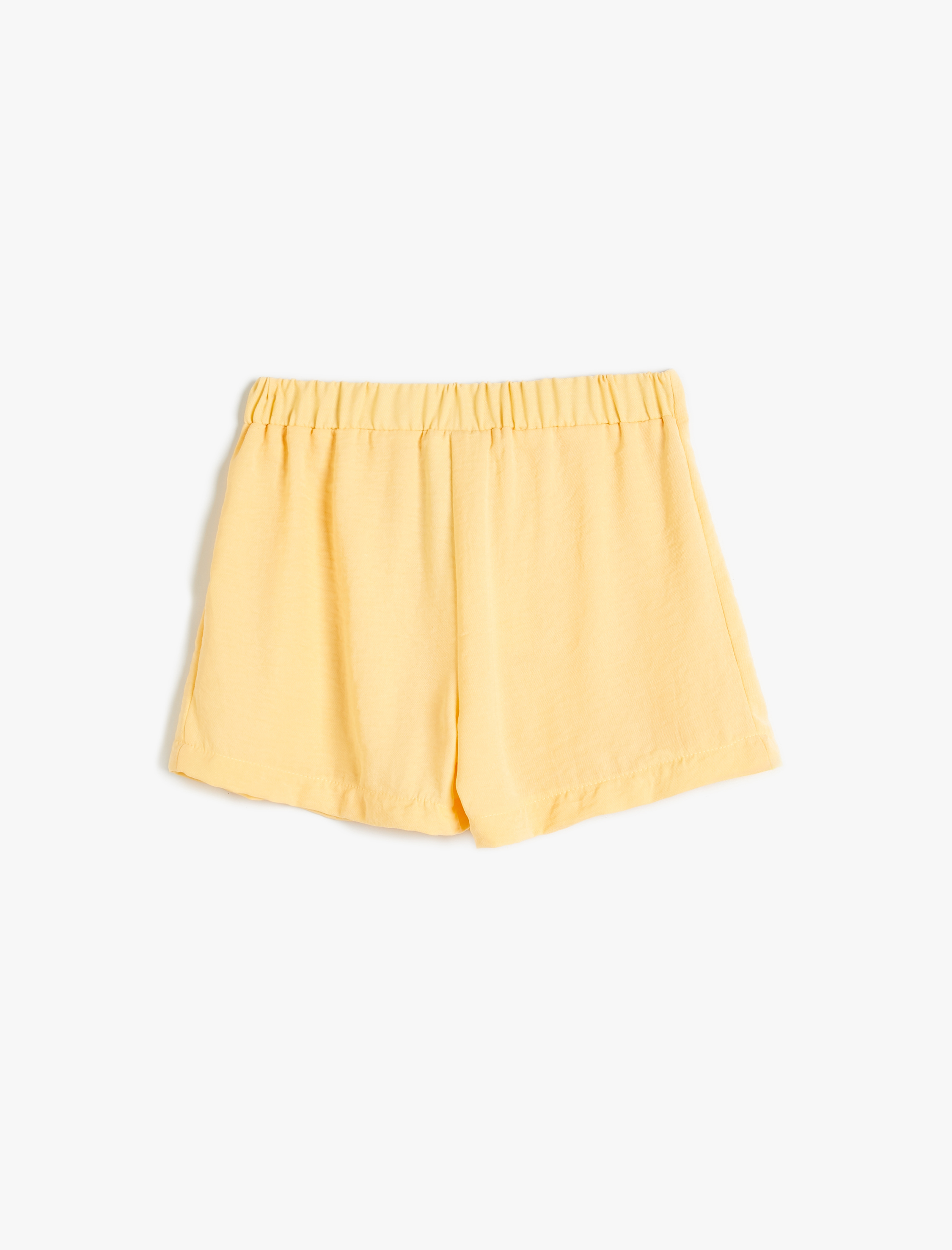  Kız Çocuk Şort Pileli Diz Üstü Beli Lastikli