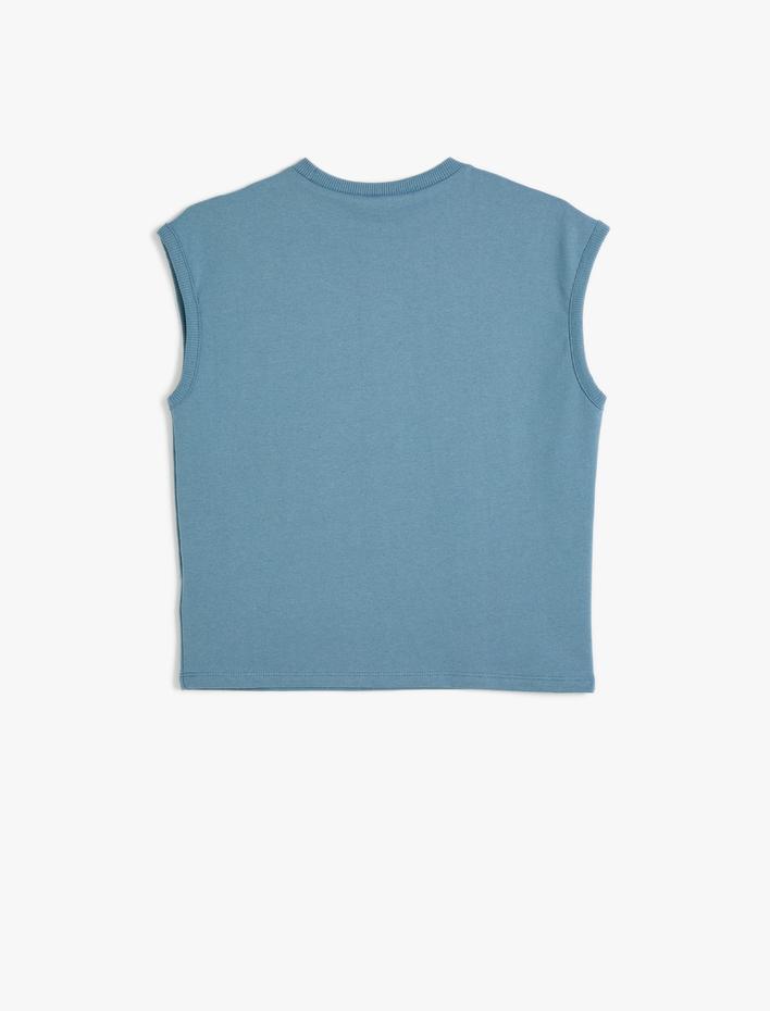 Erkek Çocuk Atlet Timsah Baskılı Bisiklet Yaka Kolsuz