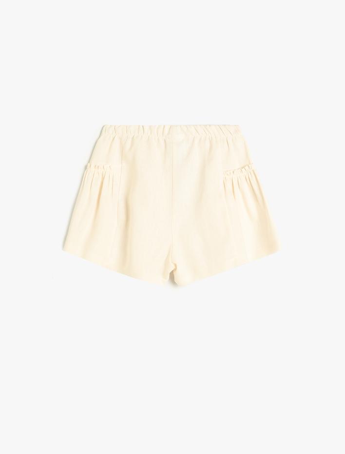 Kız Bebek Şort Etek Beli Lastikli Cep Detaylı