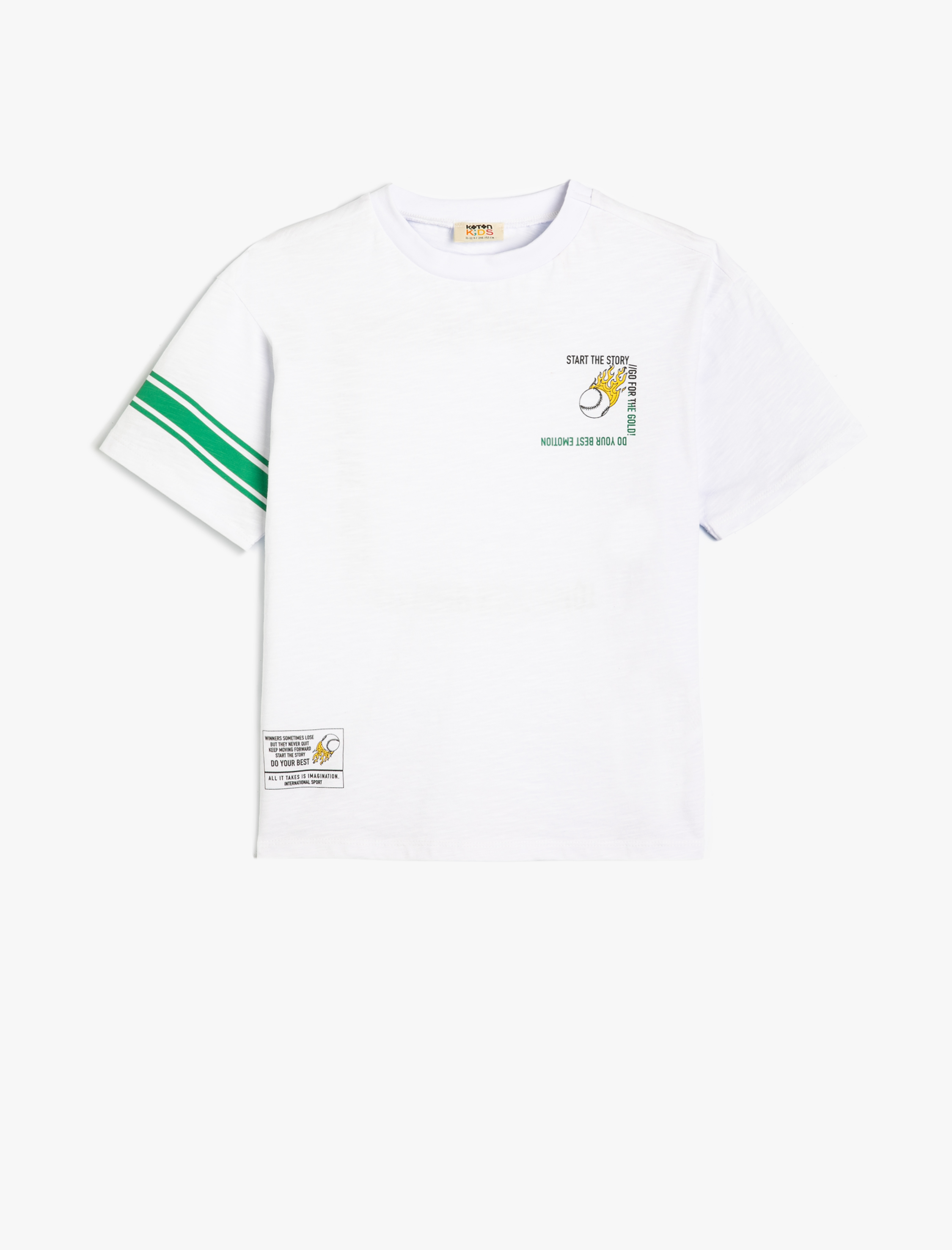  Erkek Çocuk Oversize Tişört Spor Temalı Renk Bloklu Kısa Kollu Bisiklet Yaka Baskılı