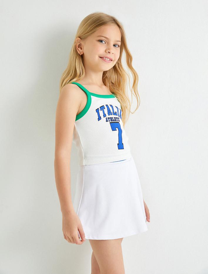 Kız Çocuk Spor Atlet Askılı Italia Baskı Detaylı