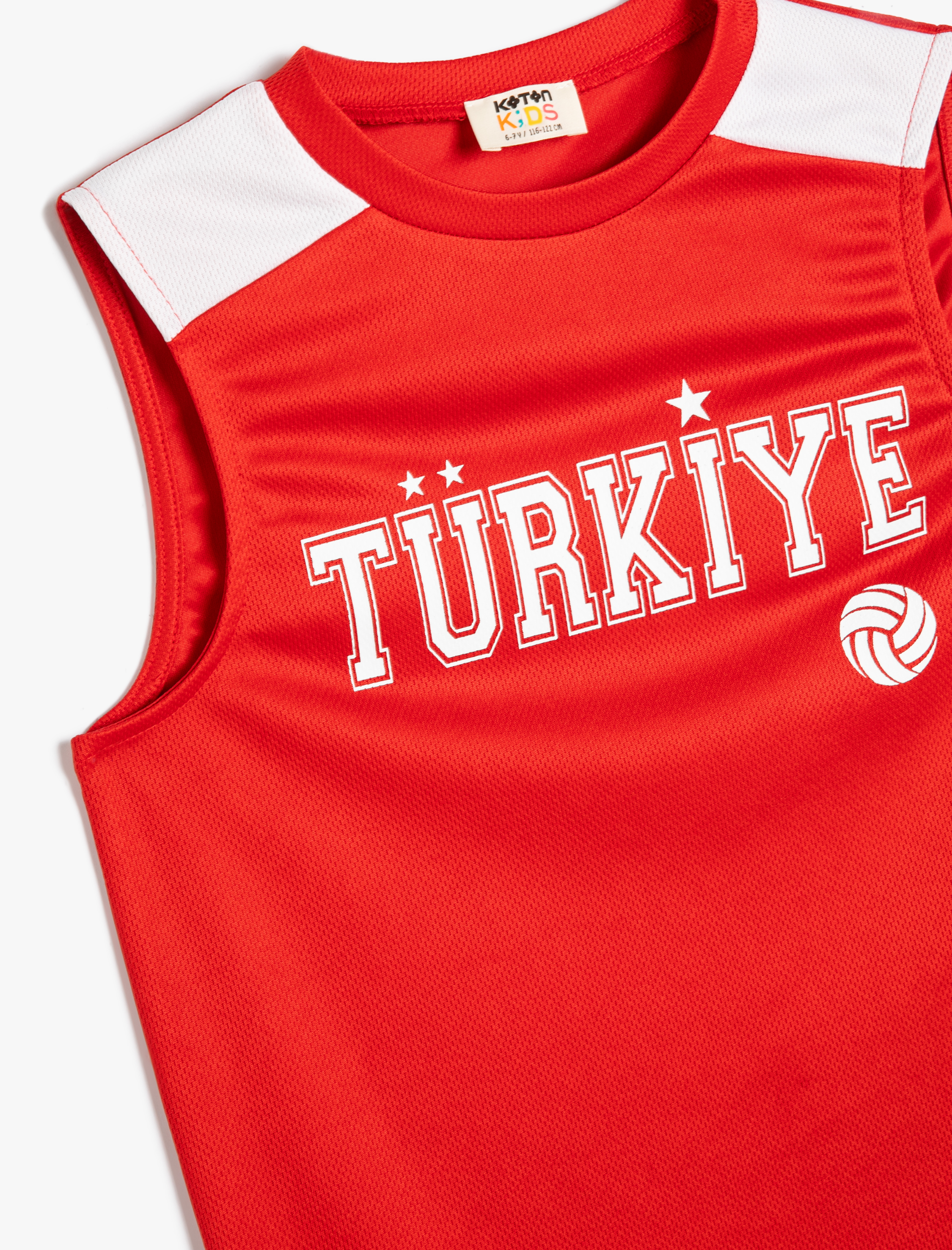  Erkek Çocuk Oversize Atlet Spor Temalı Türkiye Baskılı Bisiklet Yaka Renk Bloklu