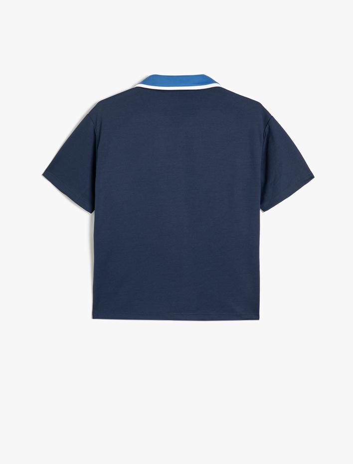 Erkek Çocuk Oversize Polo Yaka Tişört Spor Temalı Kısa Kollu Baskılı