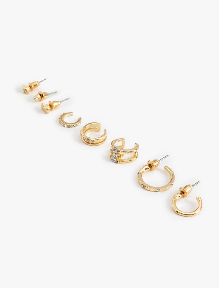 Kadın Kıkırdak Küpe Seti Taşlı