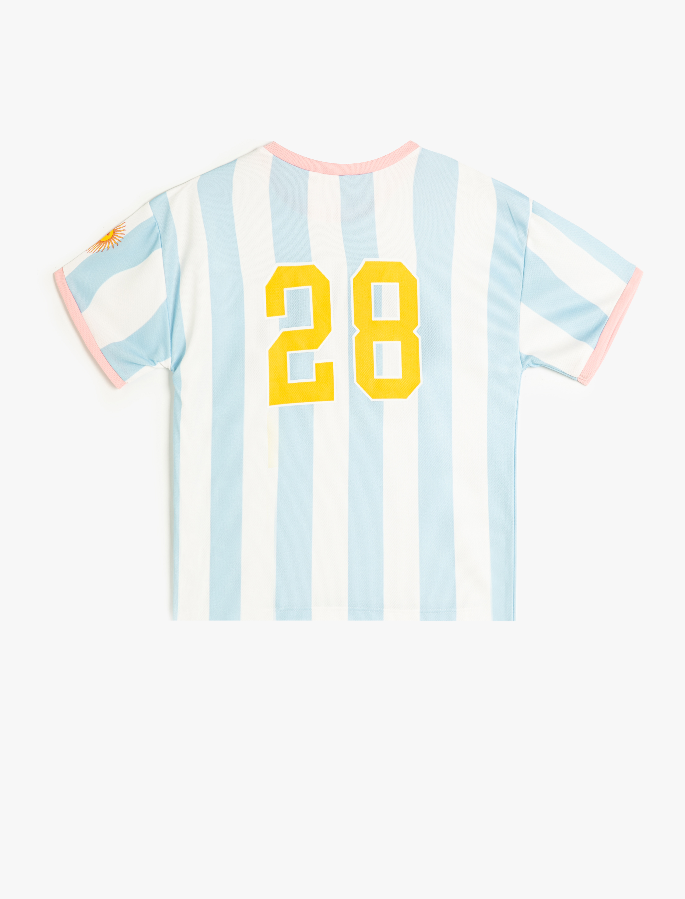  Kız Çocuk Tişört Spor Temalı Baskı Detaylı Kısa Kollu Bisiklet Yaka