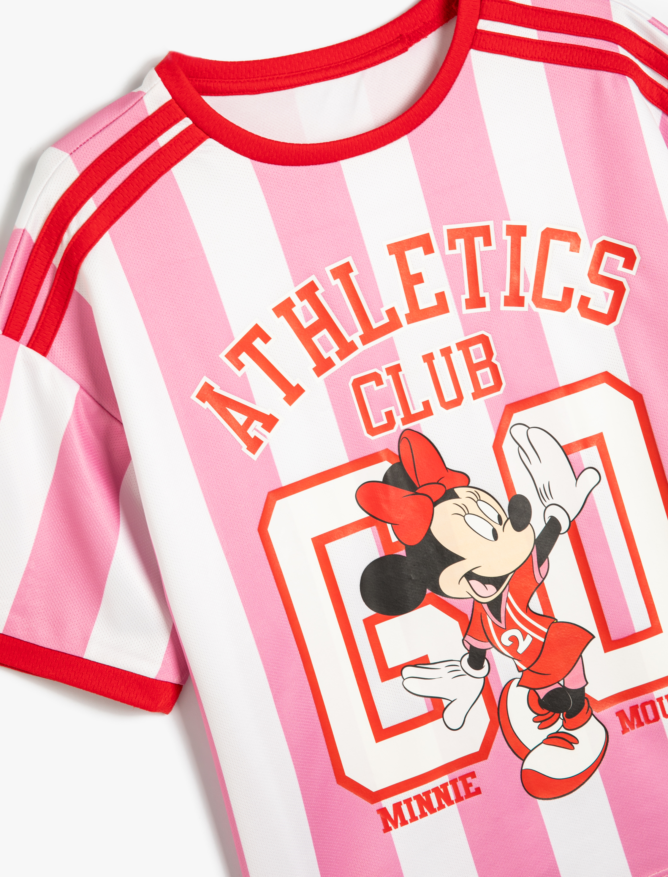  Kız Çocuk Mickey Mouse Spor Tişört Lisanslı Kısa Kollu Bisiklet Yaka