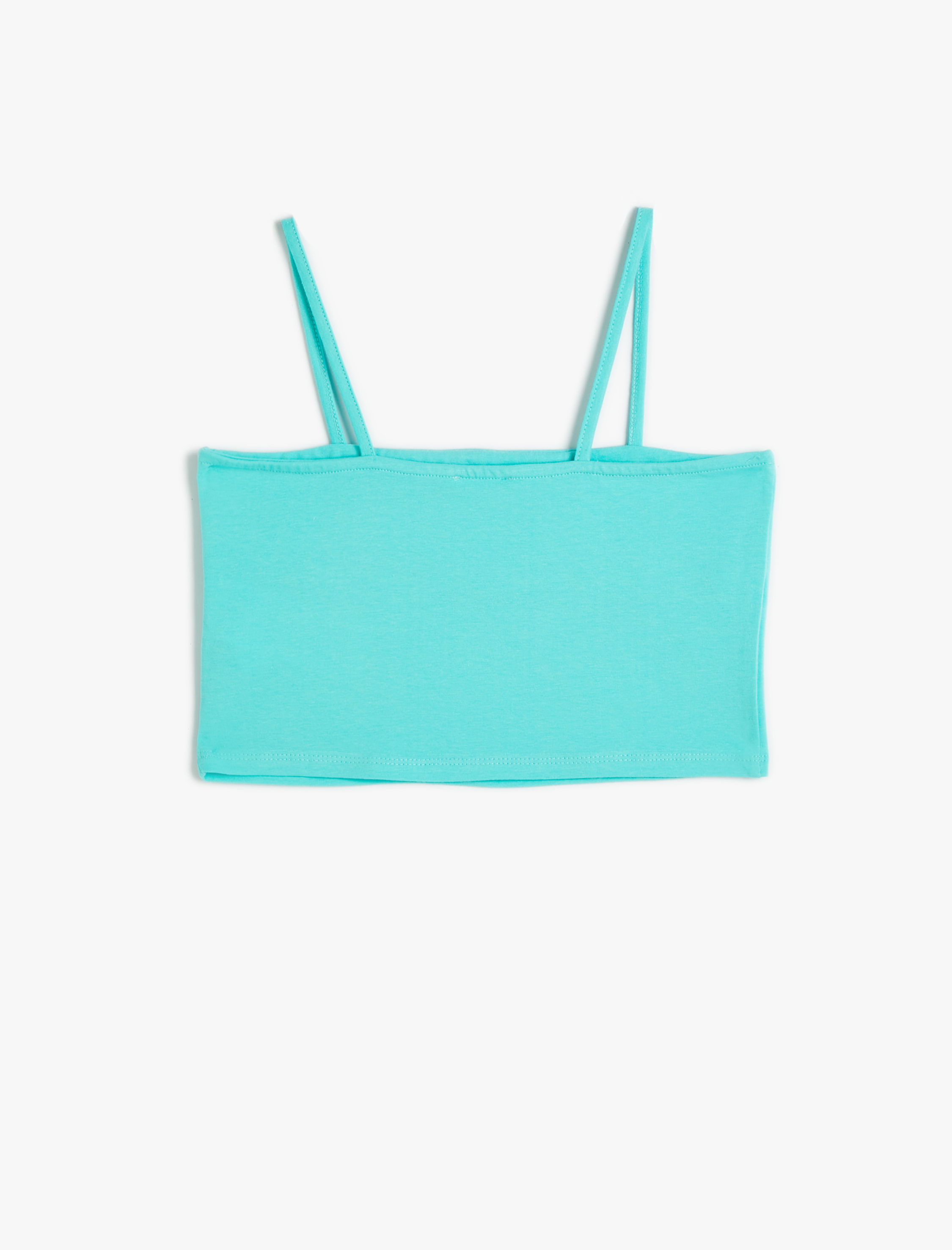  Kız Çocuk Basic Crop Atlet İnce Askılı Pamuklu