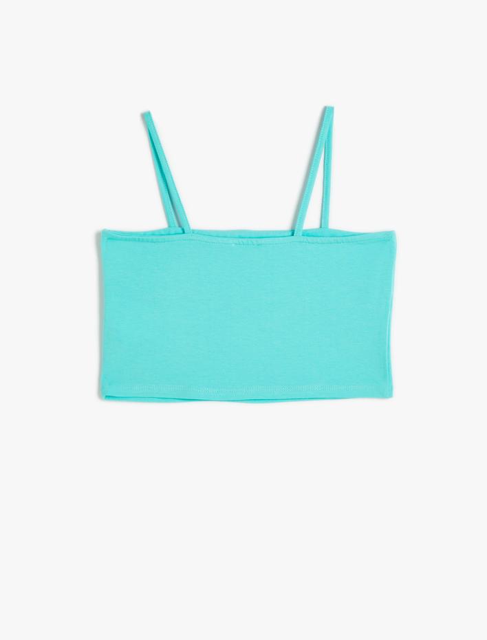 Kız Çocuk Basic Crop Atlet İnce Askılı Pamuklu