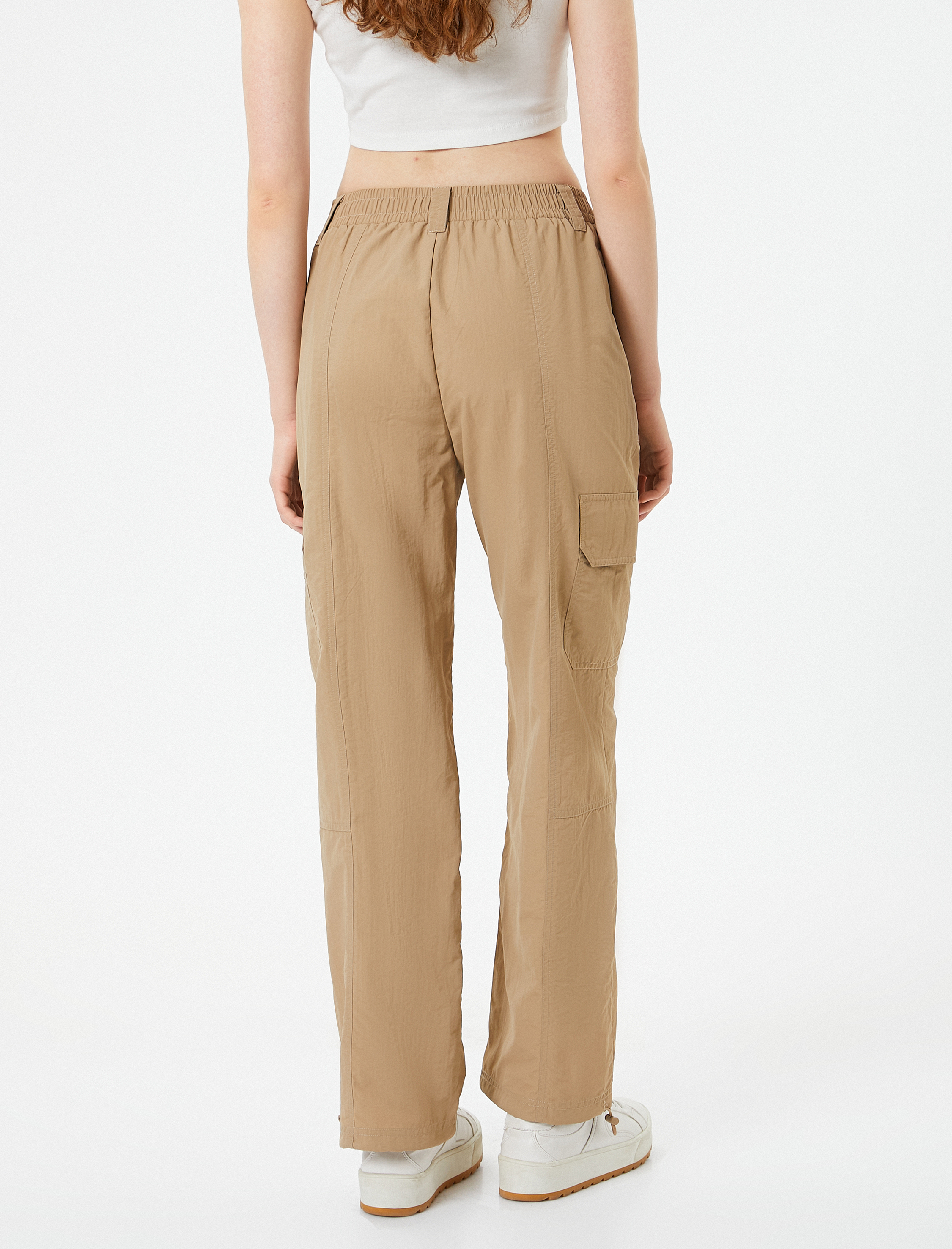   Kargo Pantolon Düz Paça Cepli Normal Lastikli Bel