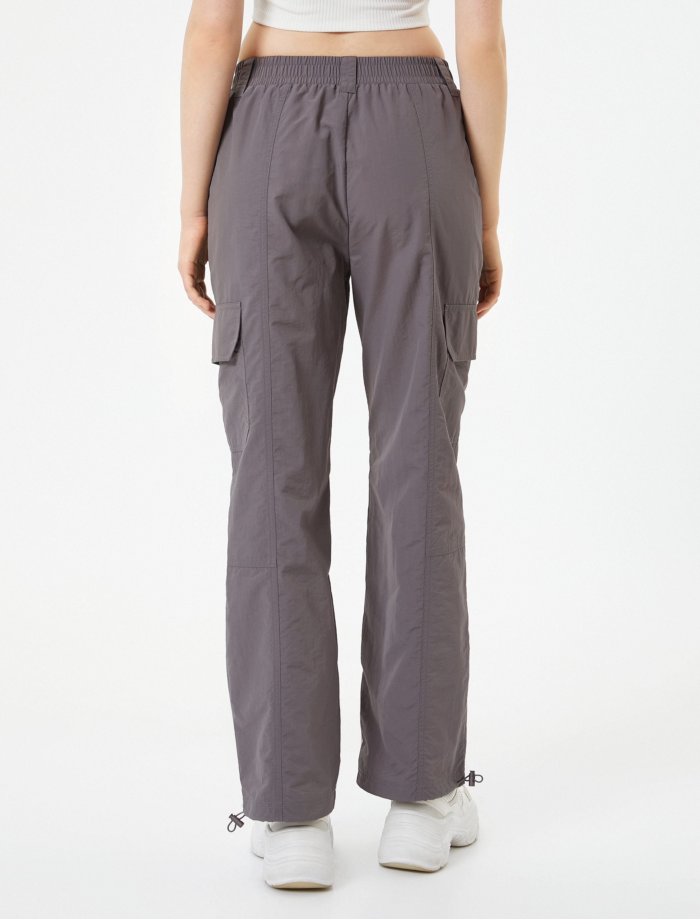   Kargo Pantolon Düz Paça Cepli Normal Lastikli Bel