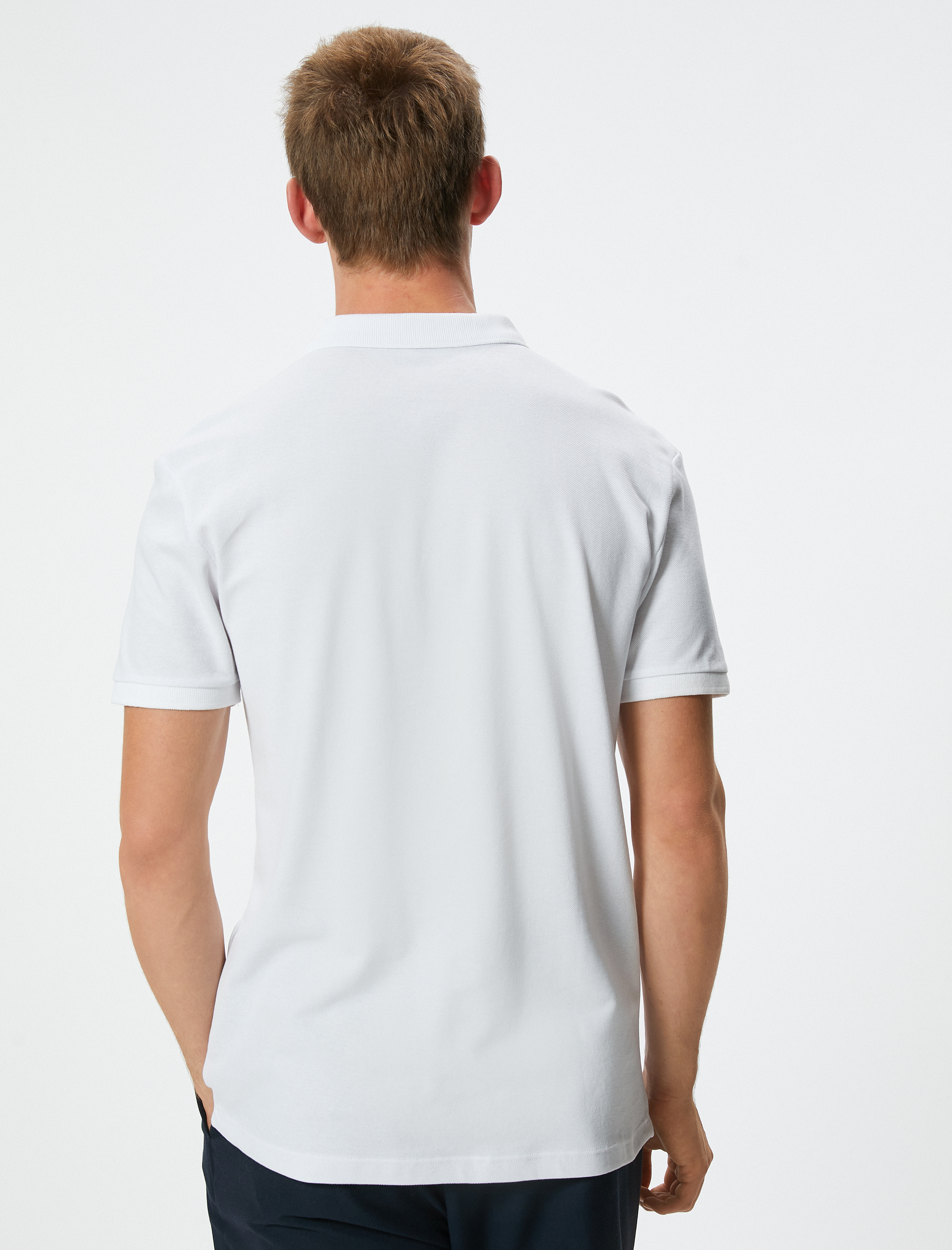 Polo Yaka Tişört Slim Fit Düğmeli Kısa Kollu