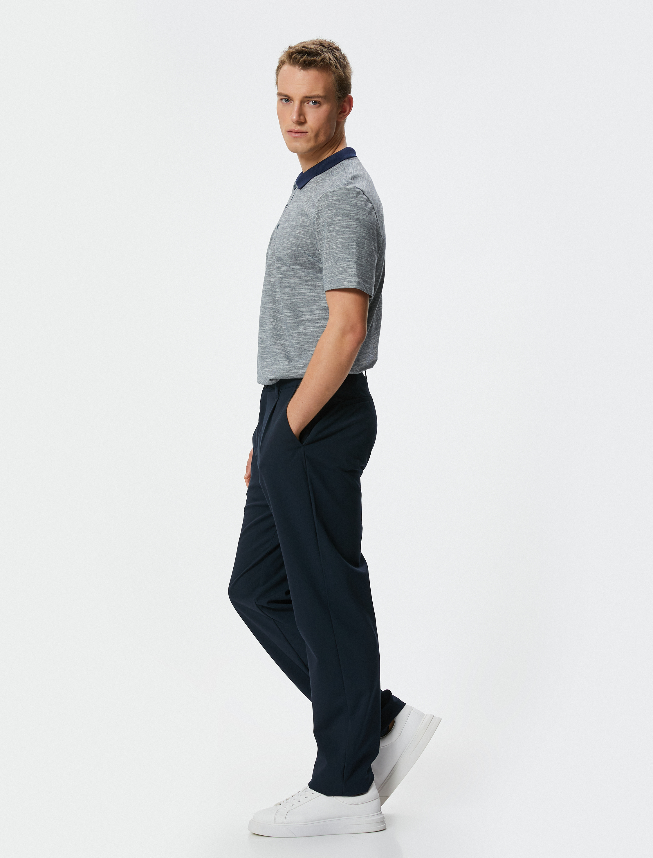Polo Yaka Tişört Slim Fit Kısa Kollu Düğmeli