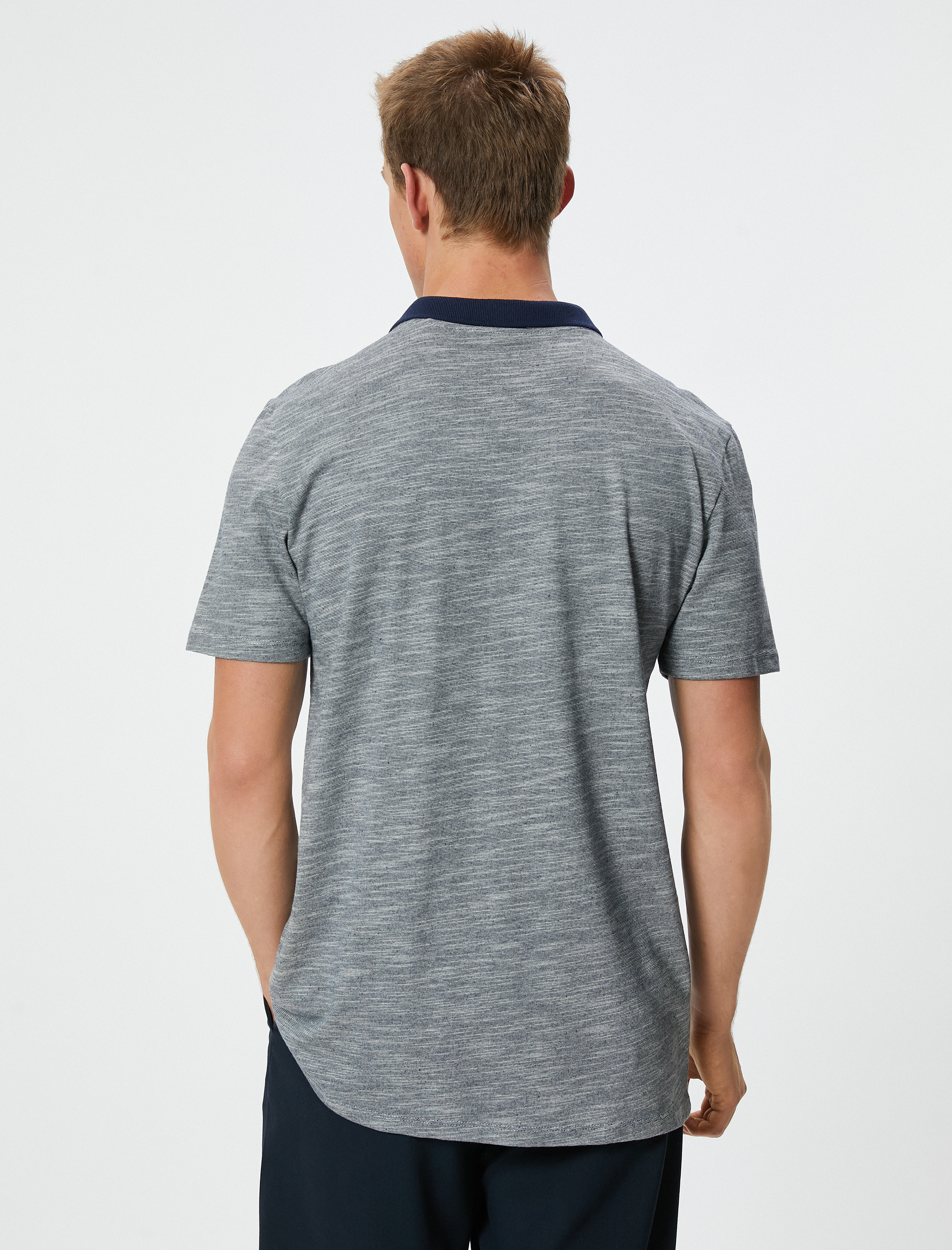 Polo Yaka Tişört Slim Fit Kısa Kollu Düğmeli