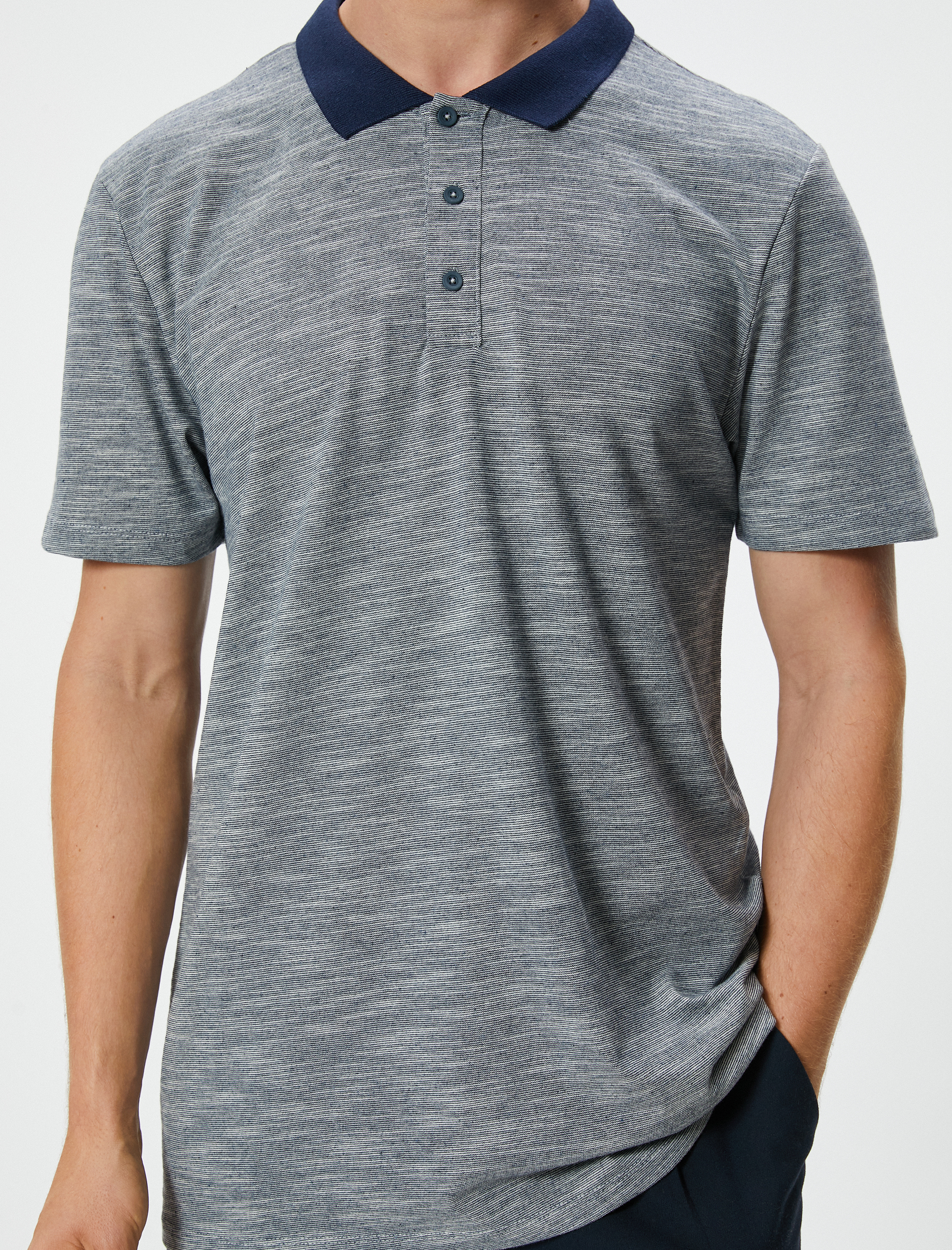 Polo Yaka Tişört Slim Fit Kısa Kollu Düğmeli