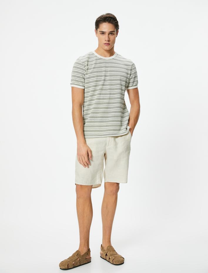  Dokulu Tişört Kısa Kollu Bisiklet Yaka