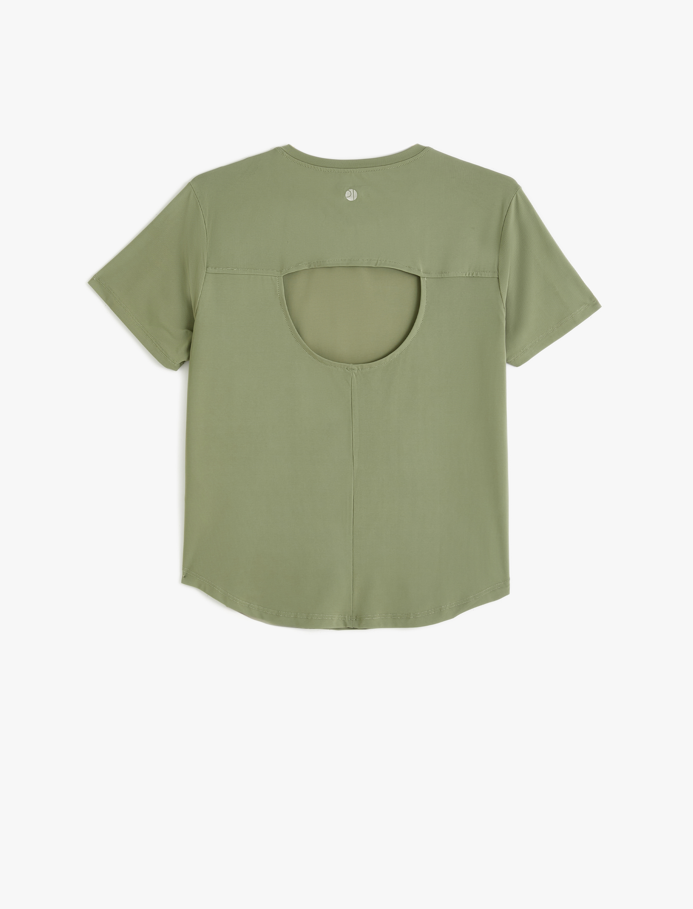   Arkası Pencere Detaylı Spor Tişört Kısa Kollu Bisiklet Yaka Rahat Kalıp