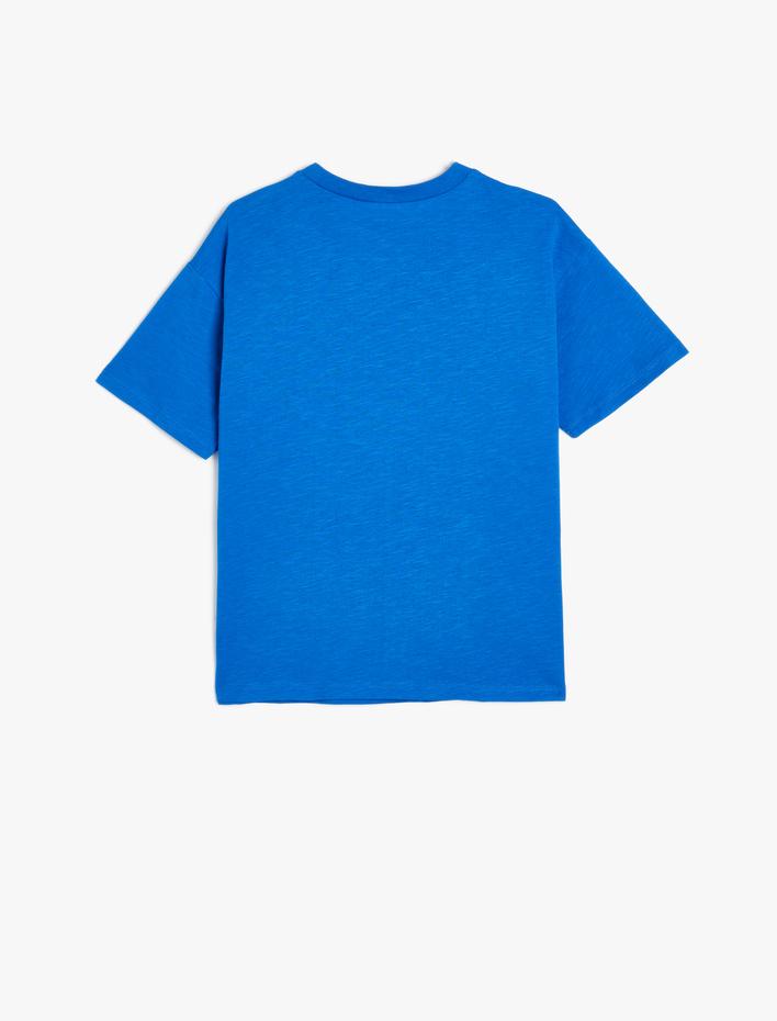 Erkek Çocuk Tişört Basketbol Baskılı Kısa Kollu Bisiklet Yaka