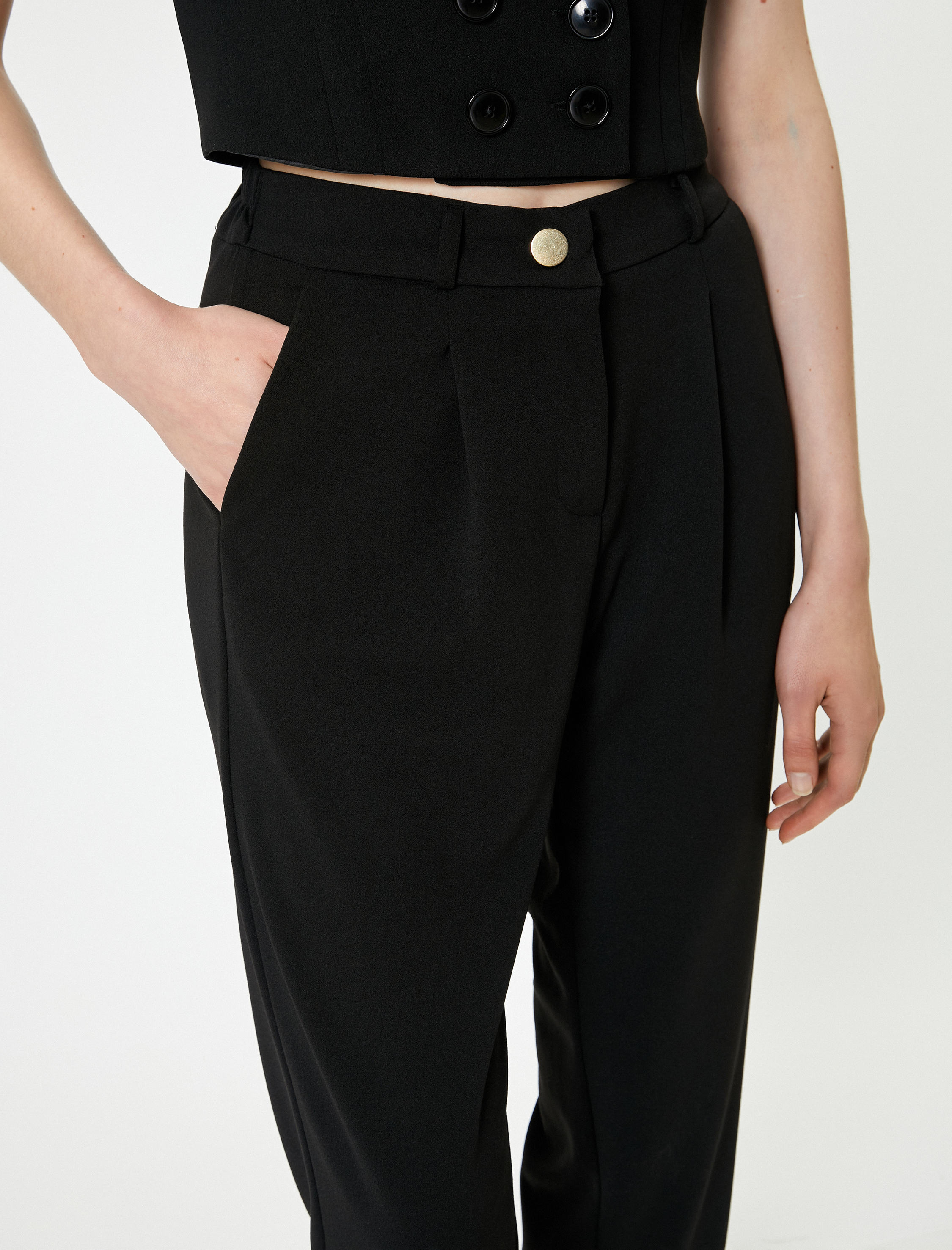   Havuç Pantolon Cepli Krep Scuba Kumaş