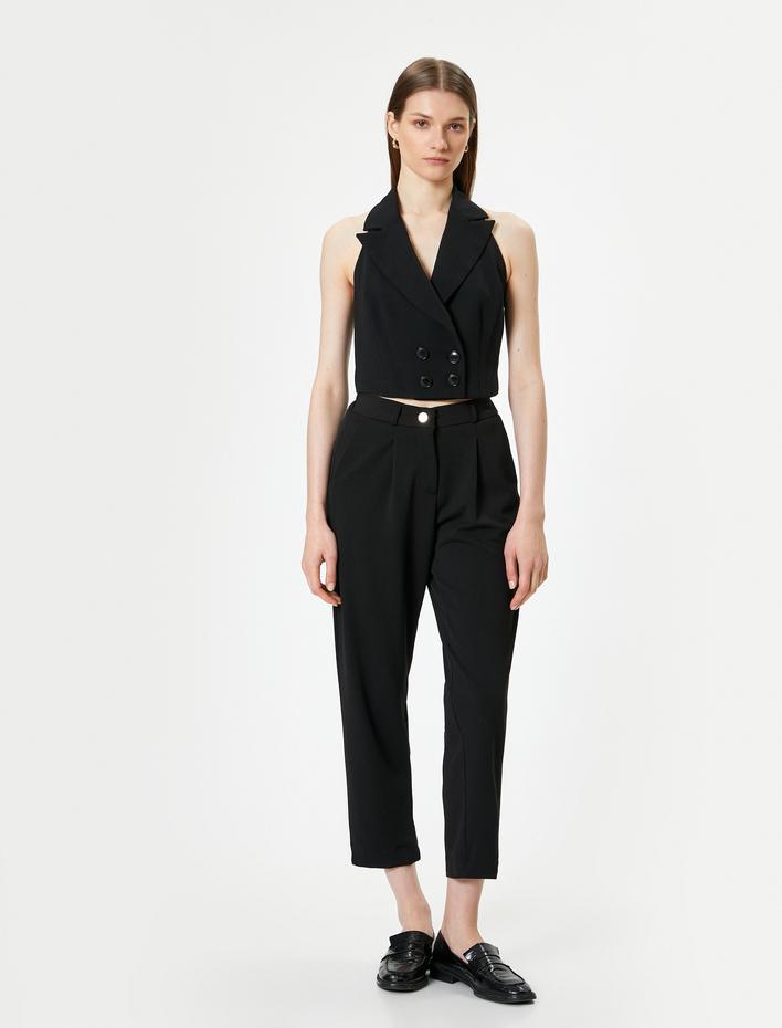  Havuç Pantolon Cepli Krep Scuba Kumaş