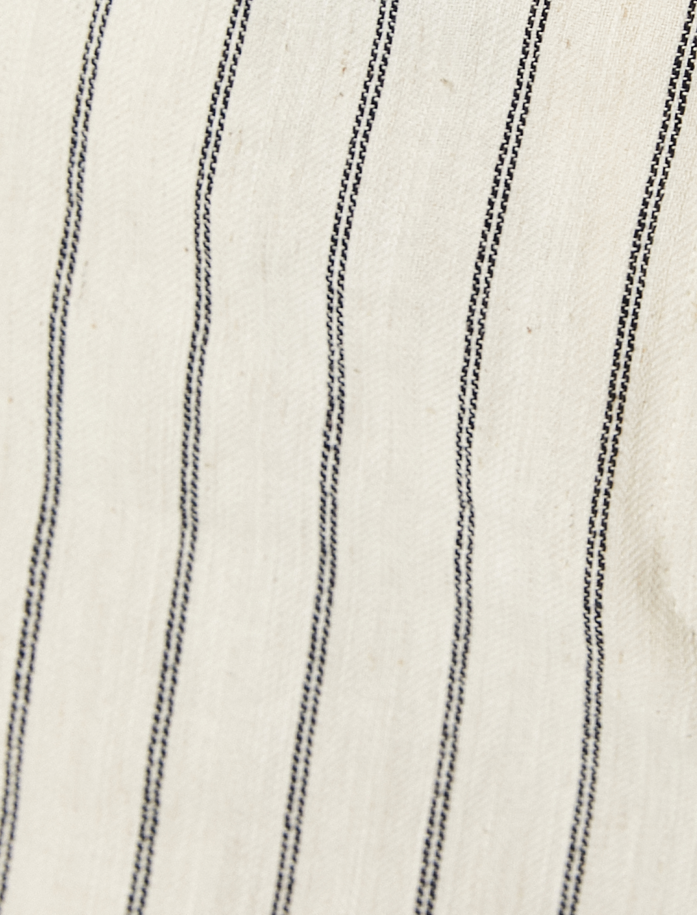   Keten Karışımlı Çizgili Şort Yüksek Bel Cepli