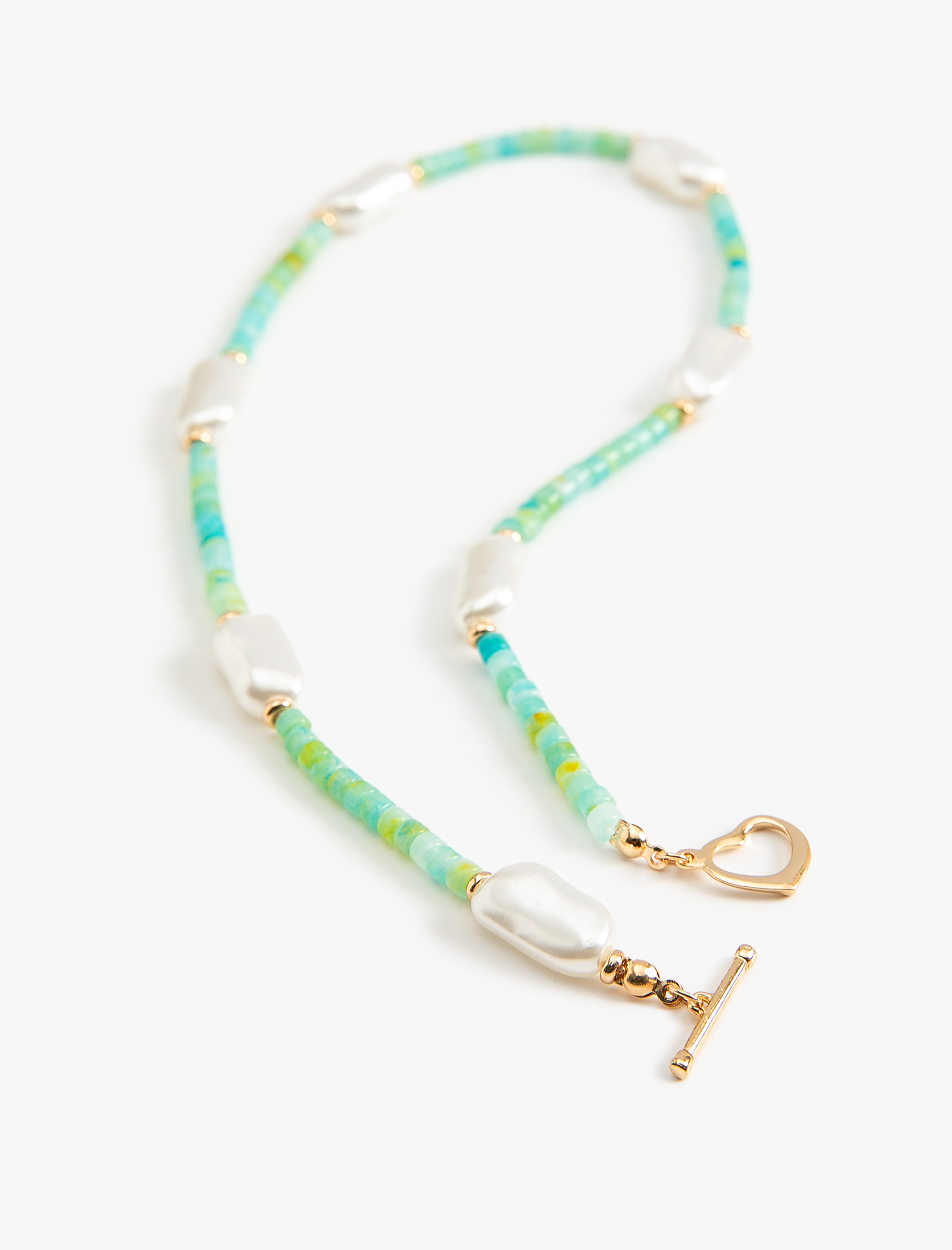  Kadın Boncuklu Kolye Taşlı