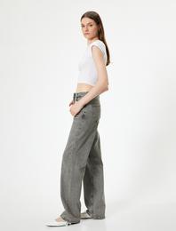 Düz Bol Paça Standart Bel Straight Fit Yıkamalı Kot Pantolon - Nora Jean