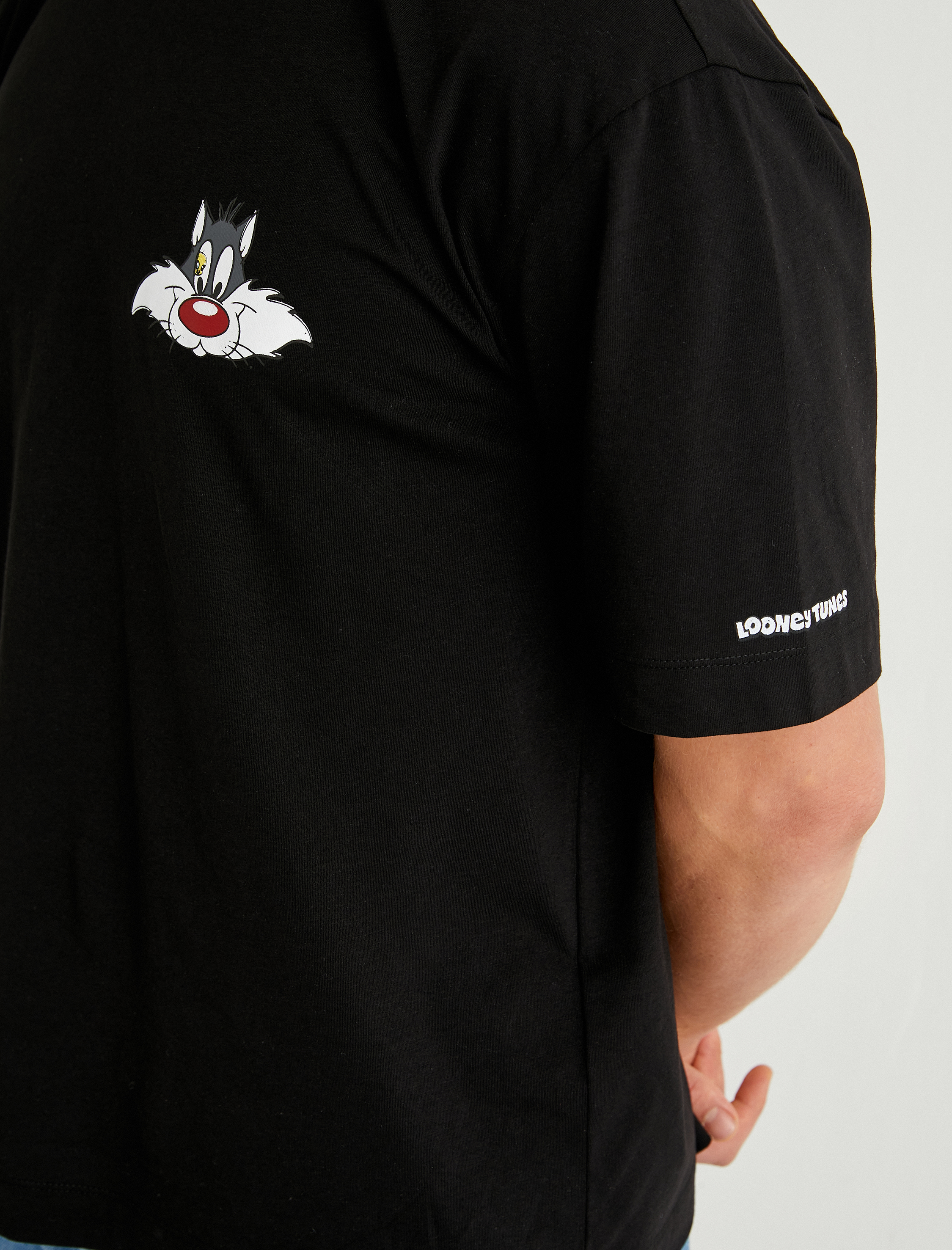   Sylvester Tişört Lisanslı Oversize Kısa Kollu Bisiklet Yaka Pamuklu