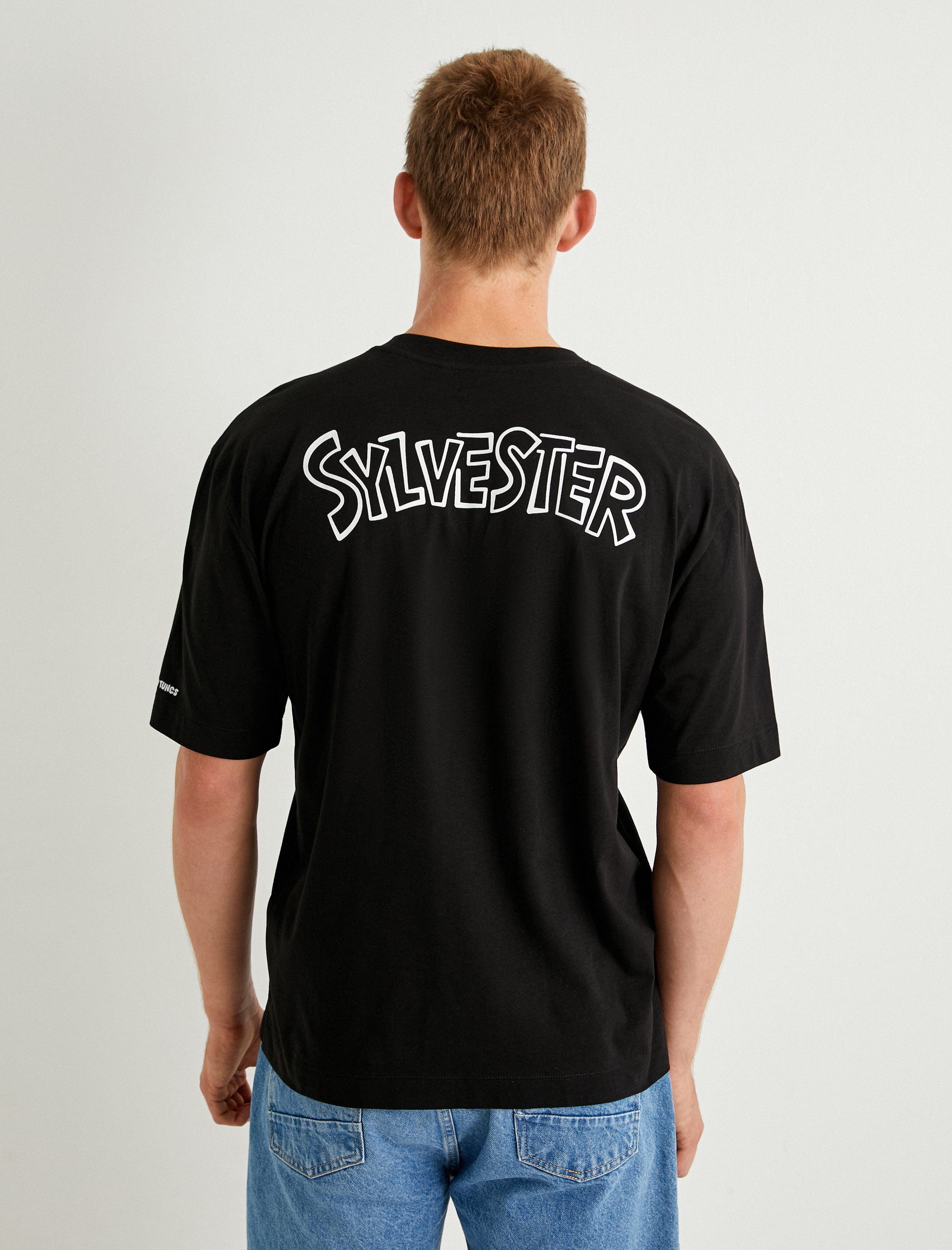   Sylvester Tişört Lisanslı Oversize Kısa Kollu Bisiklet Yaka Pamuklu
