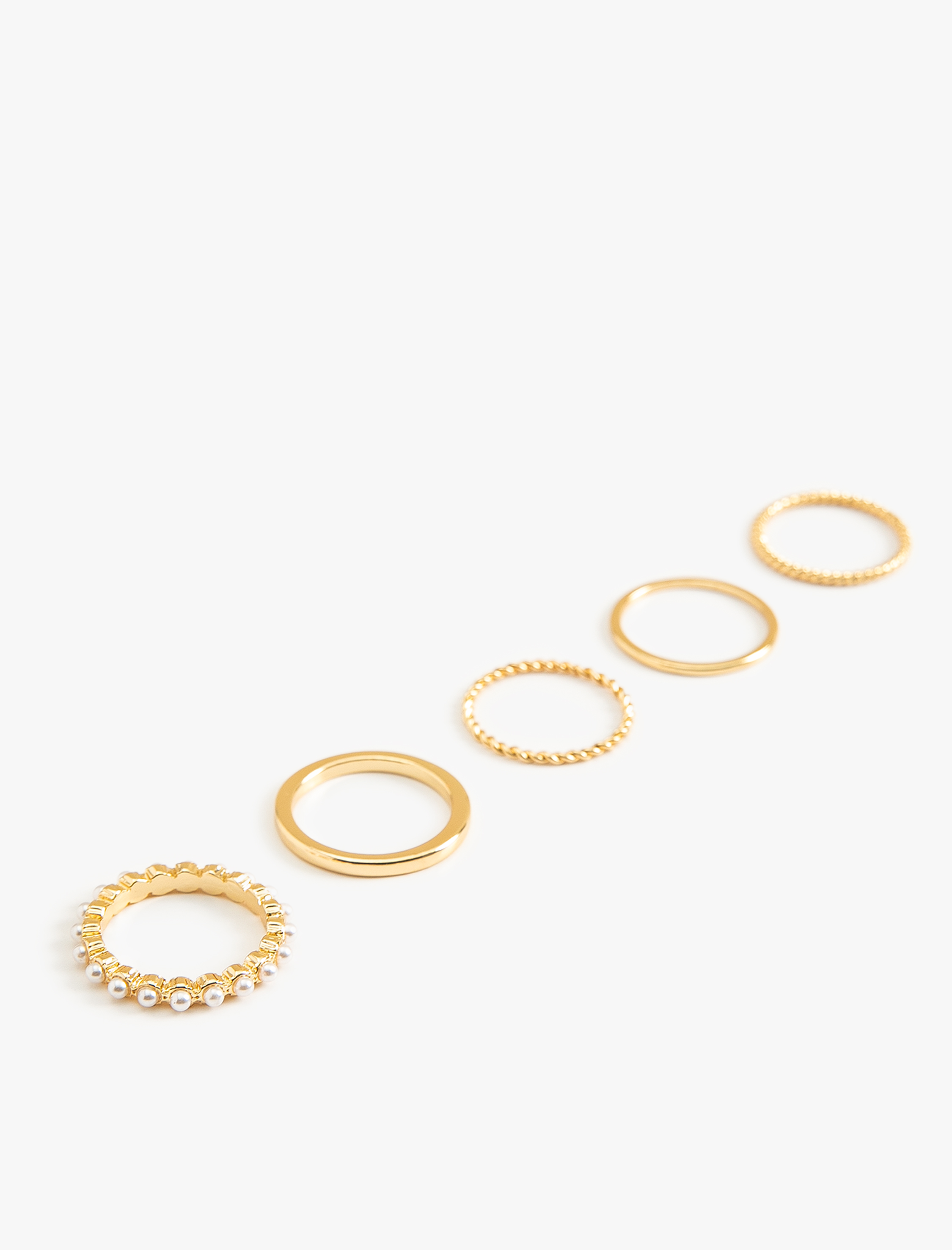  Kadın Yüzük Seti 5'li Çelik Karışımlı