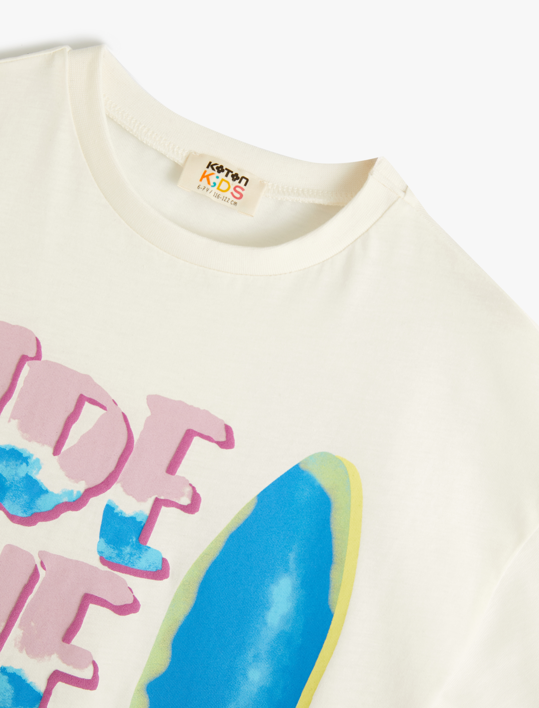  Erkek Çocuk Oversize Tişört Sörf Baskılı Kısa Kollu Bisiklet Yaka Pamuklu